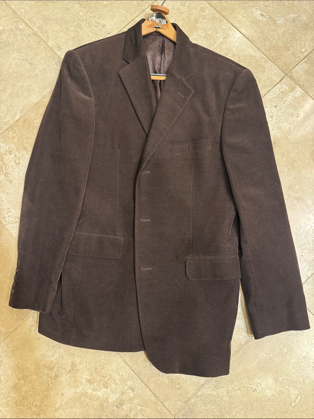 Men's Brown Corduroy Blazer - Classic Single-Breasted Jacket